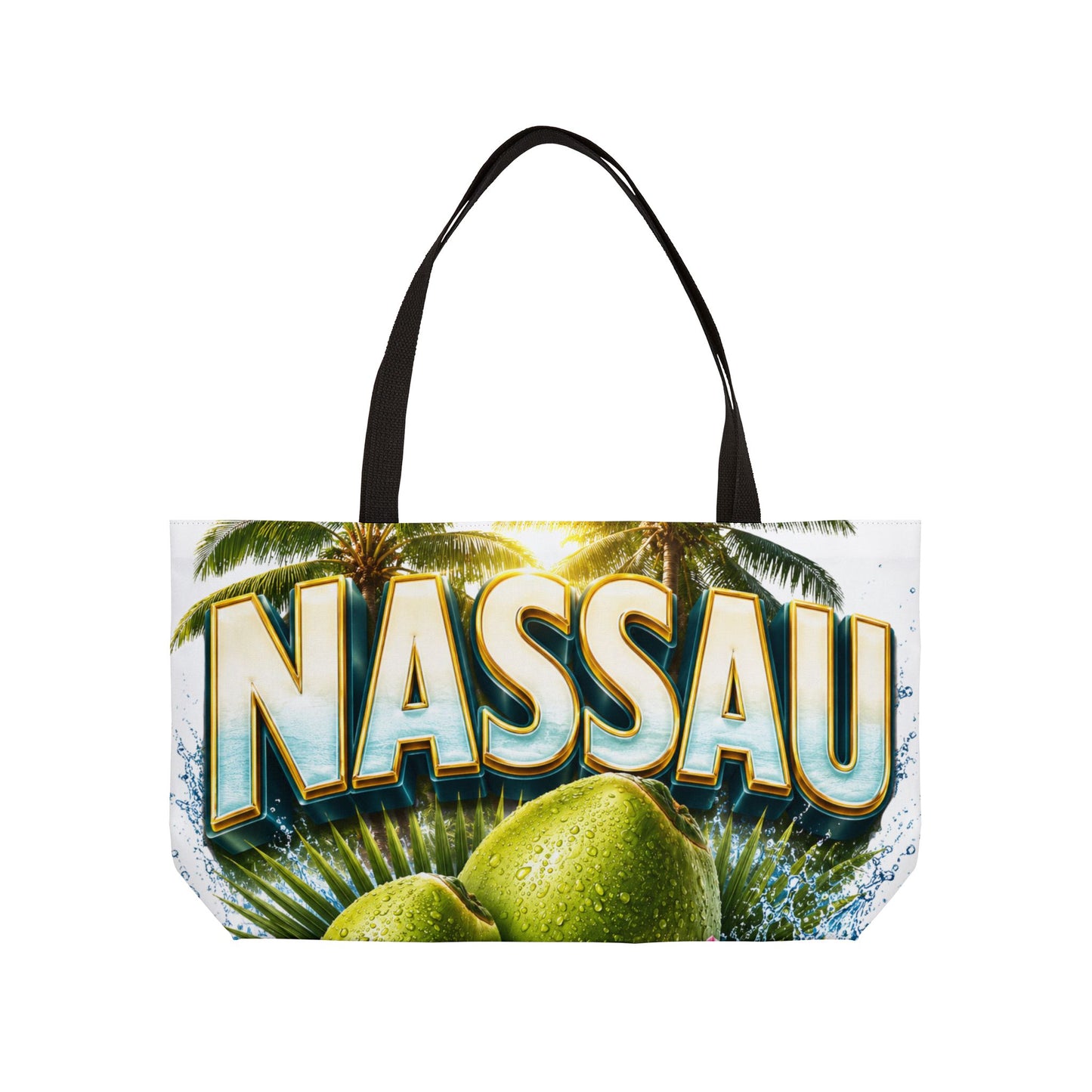 Nassau Weekender Tote Bag — Tropical Palm & Coconut Beach Travel Bag