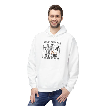 Bimini Bahamas Fishing Hoodie – “I Like Fish And My Dog” Graphic