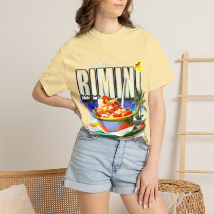 Rimini Beach Bowl T-Shirt | Italian Seaside, Palm Tree, Retro Postcard