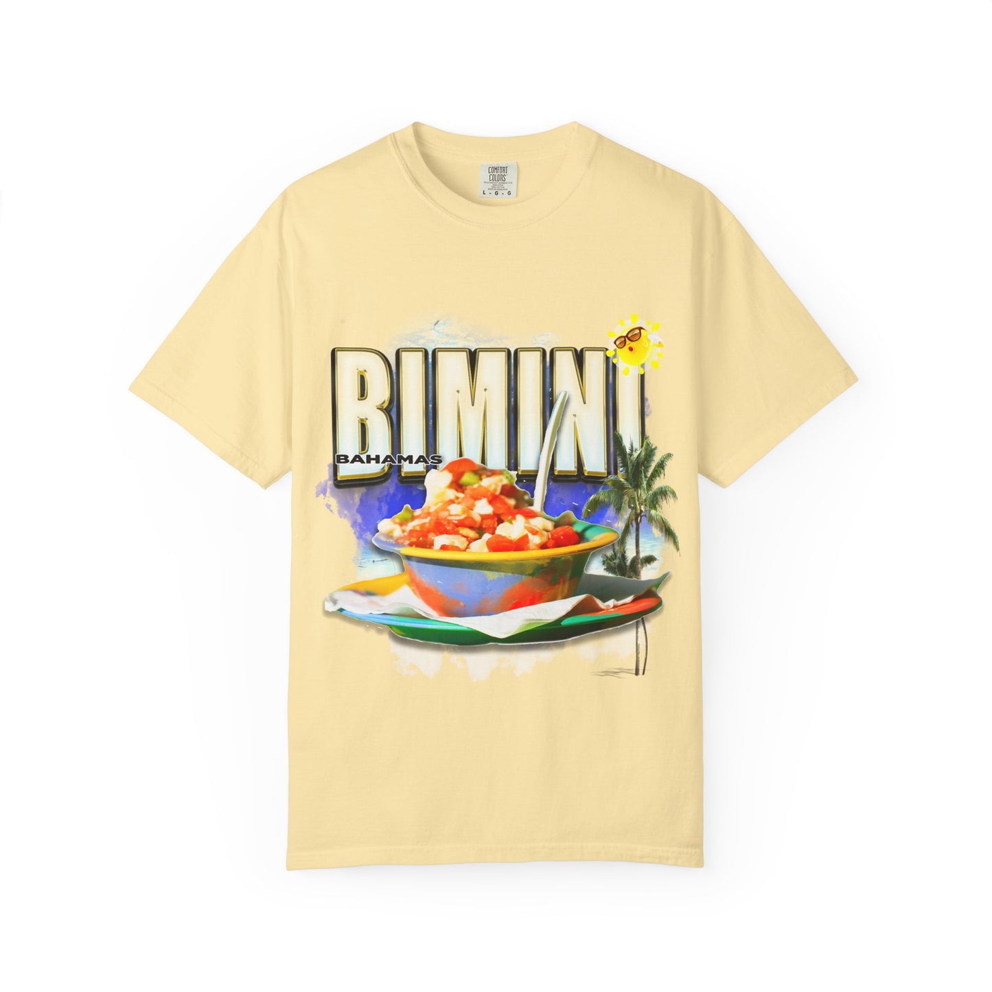 Rimini Beach Bowl T-Shirt | Italian Seaside, Palm Tree, Retro Postcard