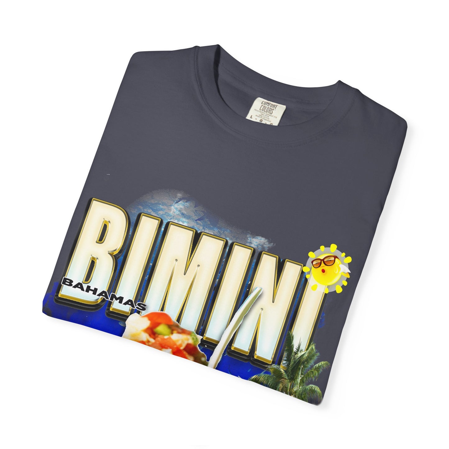 Rimini Beach Bowl T-Shirt | Italian Seaside, Palm Tree, Retro Postcard