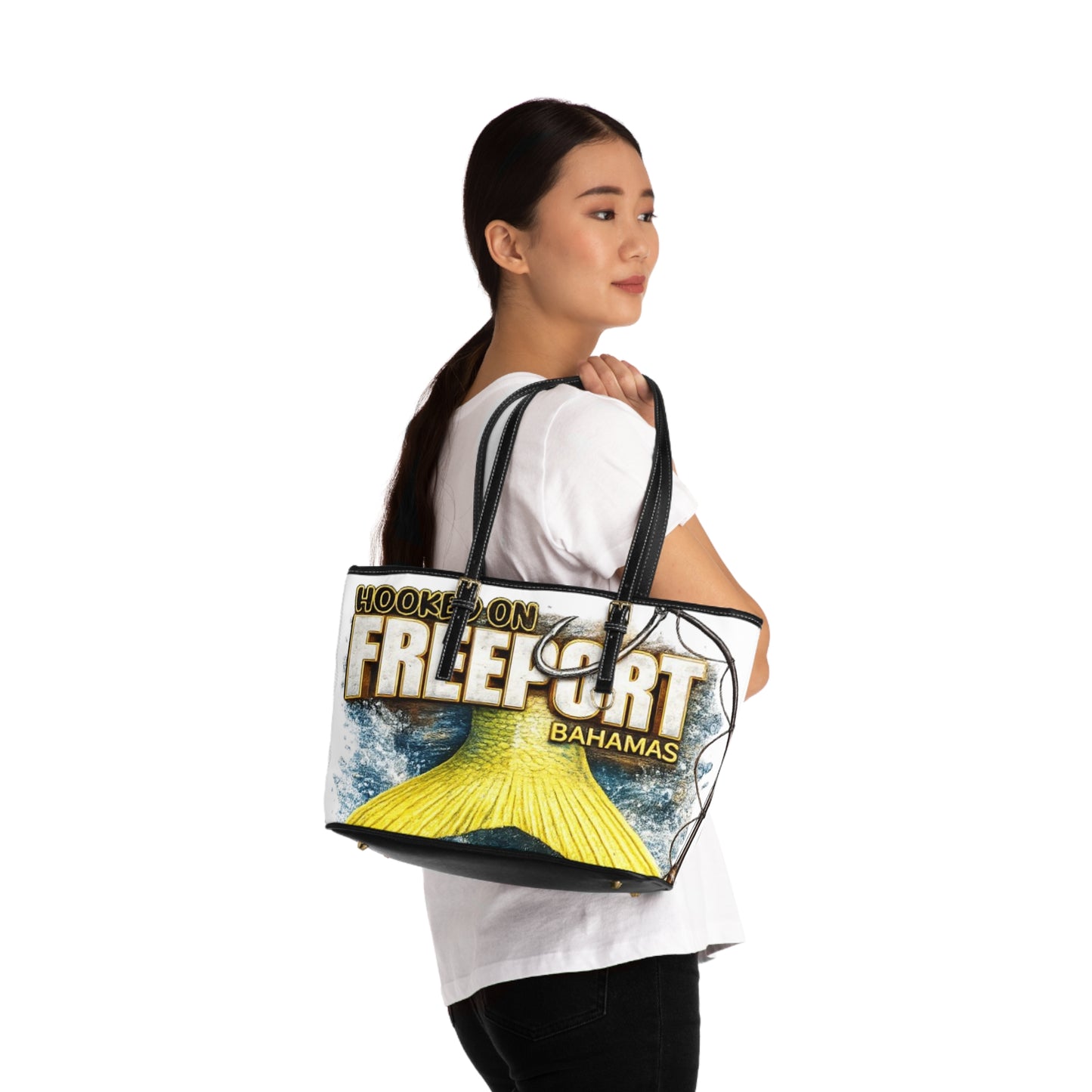 Freeport Bahamas Mermaid Tail PU Shoulder Bag – Hooked On Freeport Beach Tote