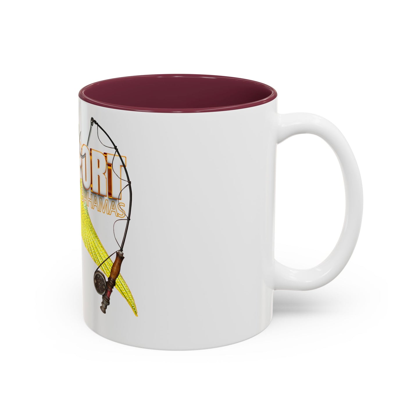 Hooked on Freeport Bahamas Mermaid Tail Fishing Mug | Two-Tone Accent