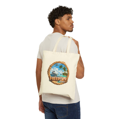 Freeport Bahamas Canvas Tote — Coastal Rope Beach Bag