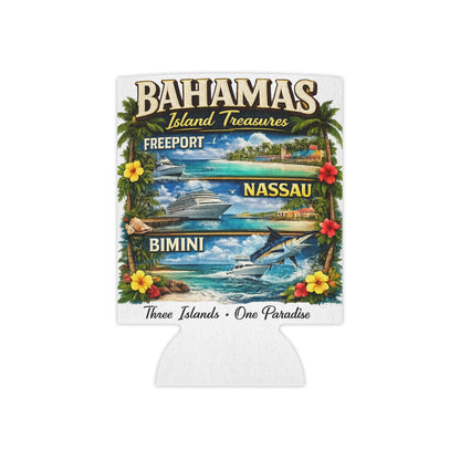 Can Cooler - Bahamas Island Treasures Tropical Vacation Souvenir (Freeport, Nassau, Bimini)