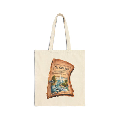 Vintage Newspaper Scenic Canvas Tote Bag — 'The Botanical Bugle' Travel Print