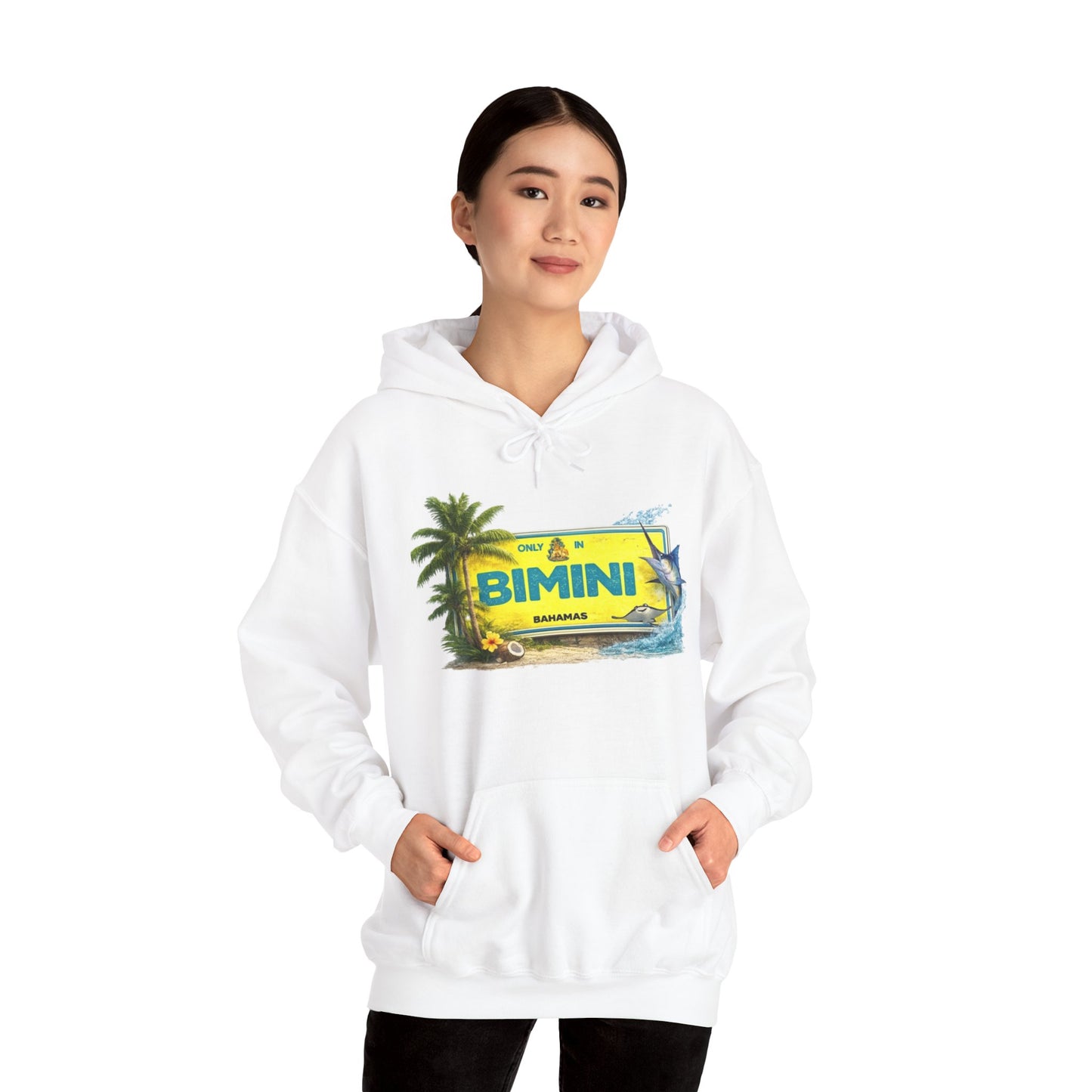 Bimini Bahamas Vintage Travel Hoodie — Tropical Palm Island Souvenir Sweatshirt