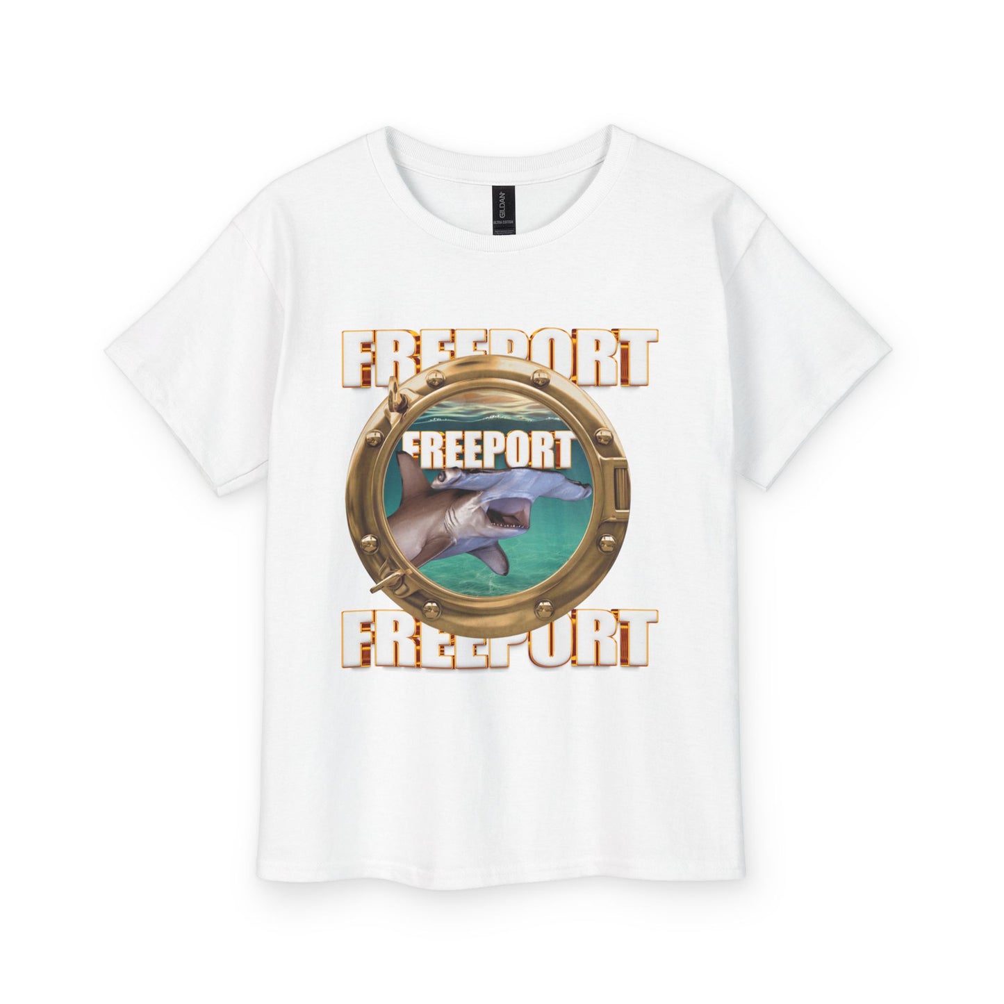 Freeport Shark Porthole Tee | Nautical Ocean Theme Youth Shirt