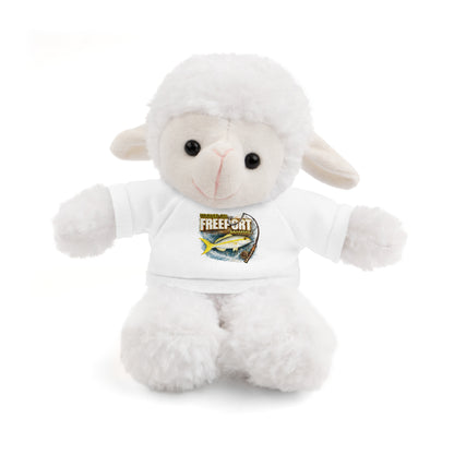 Plush Bear with 'Free Spirit' Tee — Soft Brown Teddy Gift for Kids & Adventurers