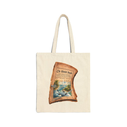 Vintage Newspaper Scenic Canvas Tote Bag — 'The Botanical Bugle' Travel Print