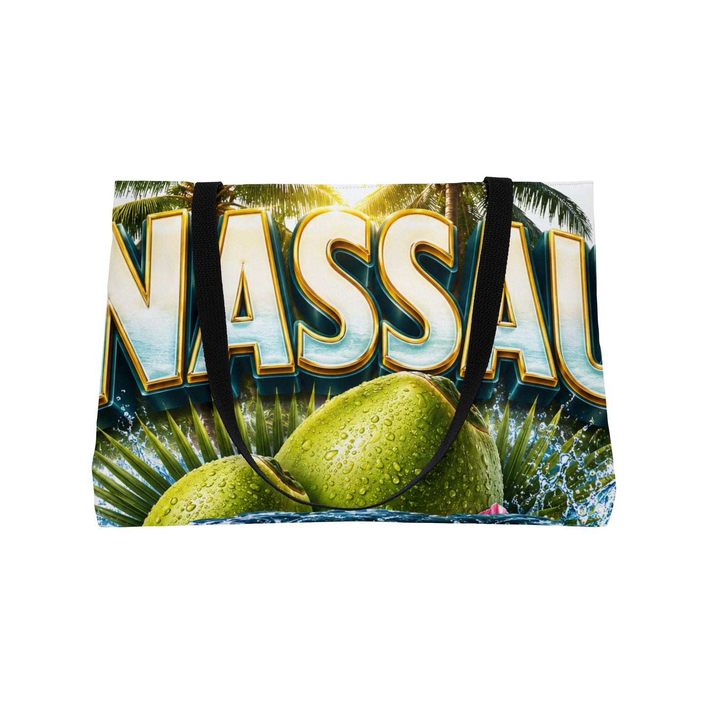 Nassau Weekender Tote Bag — Tropical Palm & Coconut Beach Travel Bag