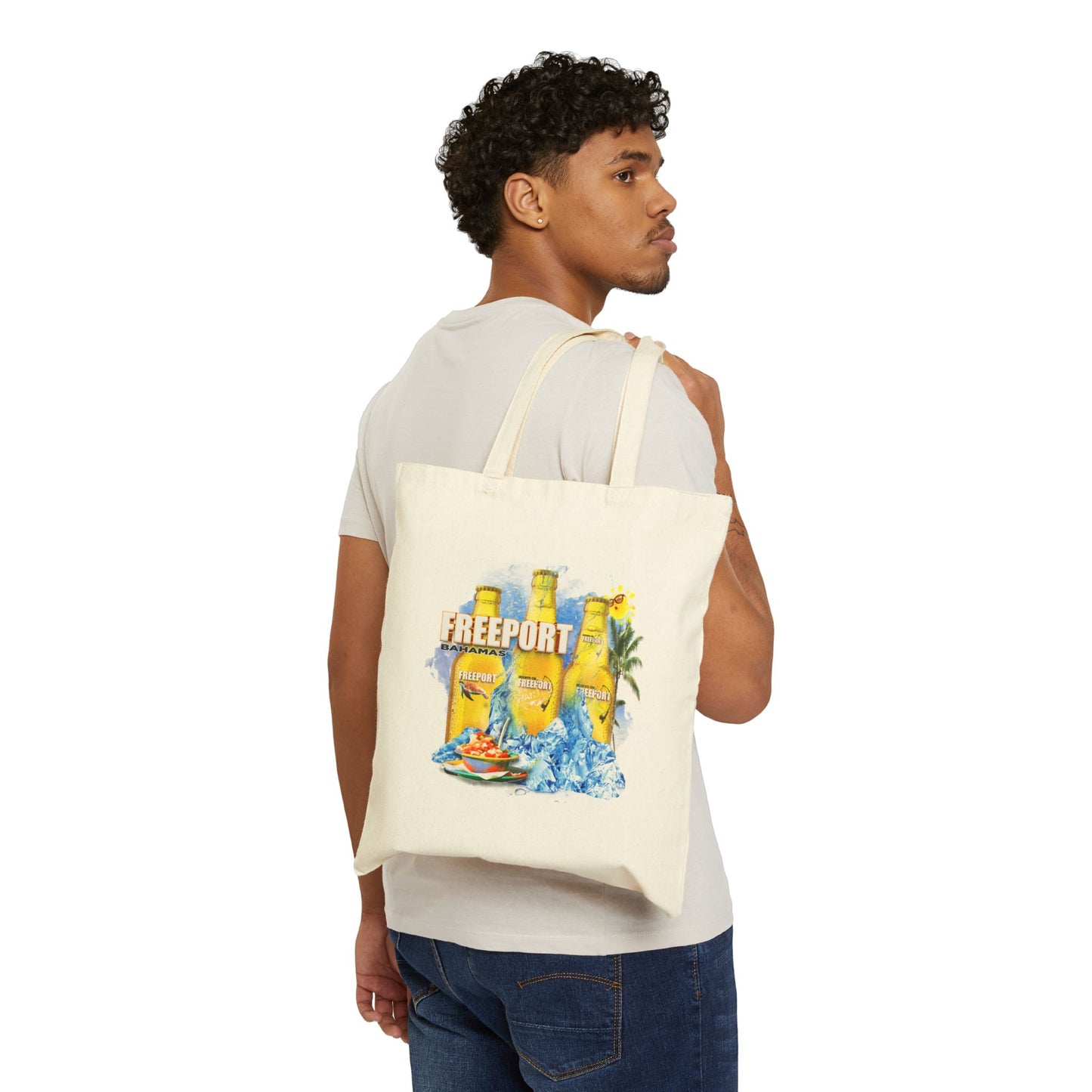 Tote Bag — Freeport Rum Beach Graphic Cotton Tote
