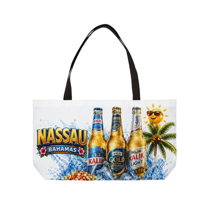 Weekender Tote Bag — Nassau Bahamas Kalik Beer Beach Tote