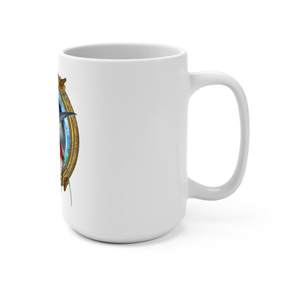 Yellowfin Tuna Porthole Illustration Mug | Fishing Boat Ocean Graphic 15oz