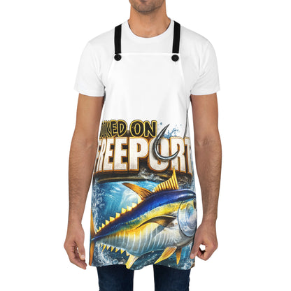 Apron — "Hooked on Freeport" Fishing Graphic Kitchen Apron