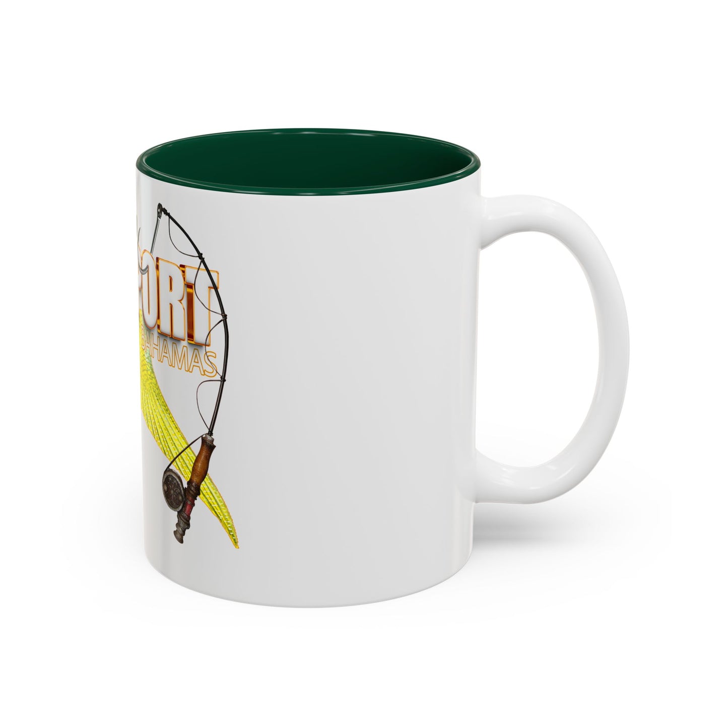 Hooked on Freeport Bahamas Mermaid Tail Fishing Mug | Two-Tone Accent