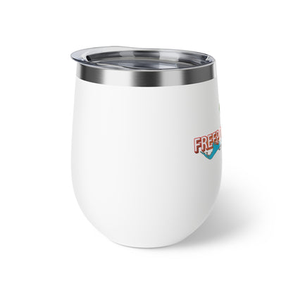 Freeport Bahamas palm tree logo Copper Vacuum Insulated Cup 12oz | Travel Tumbler