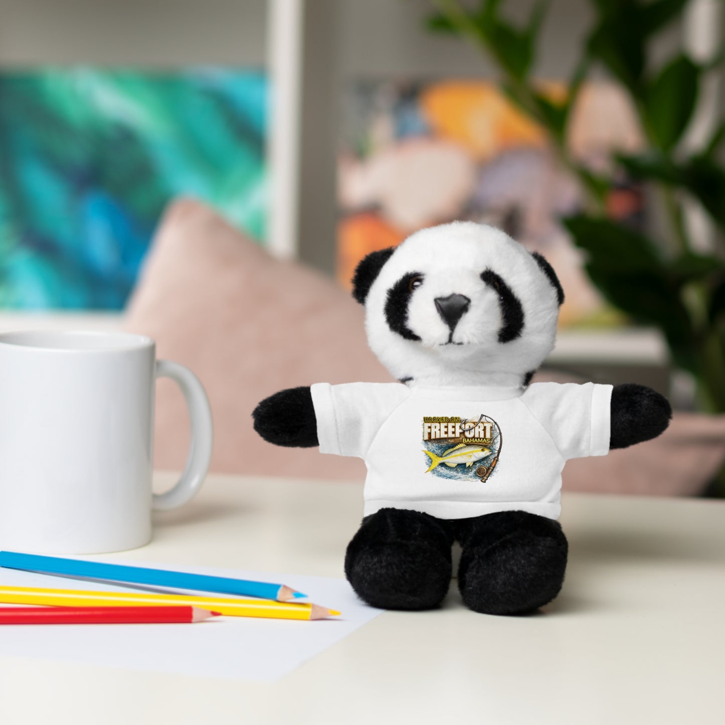 Plush Bear with 'Free Spirit' Tee — Soft Brown Teddy Gift for Kids & Adventurers