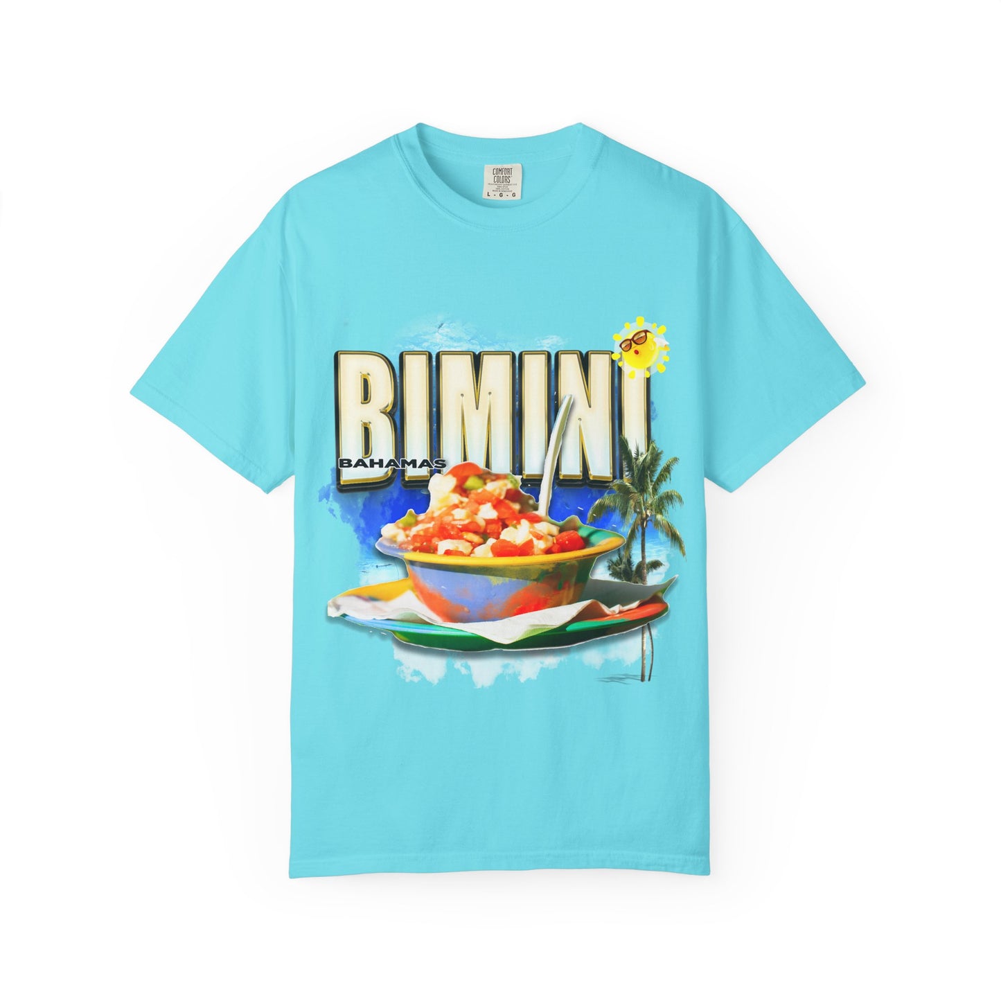 Rimini Beach Bowl T-Shirt | Italian Seaside, Palm Tree, Retro Postcard