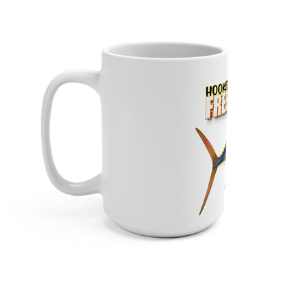 Hooked on Freeport Mahi Mahi Mug | Fishing Rod Graphic 15oz