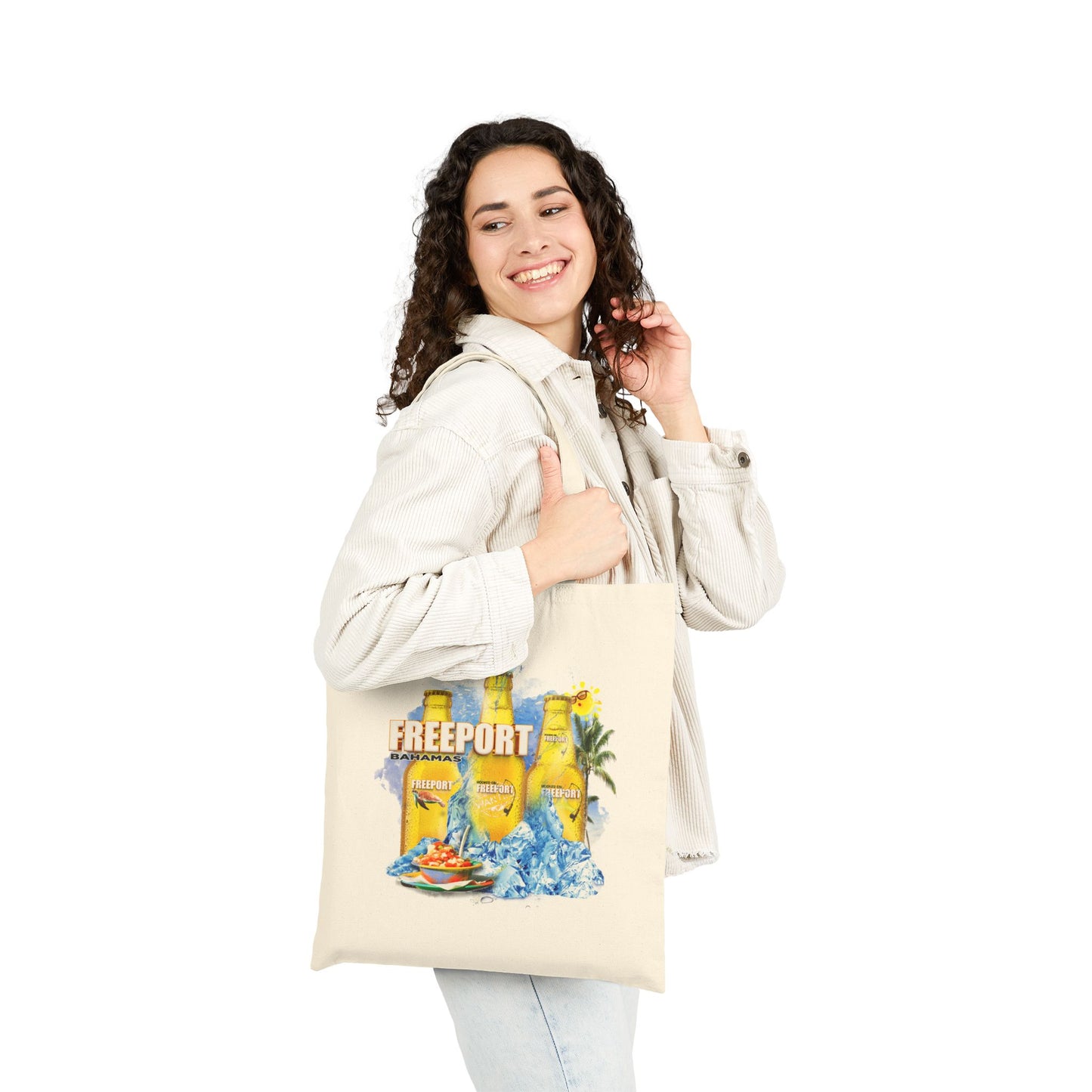 Tote Bag — Freeport Rum Beach Graphic Cotton Tote